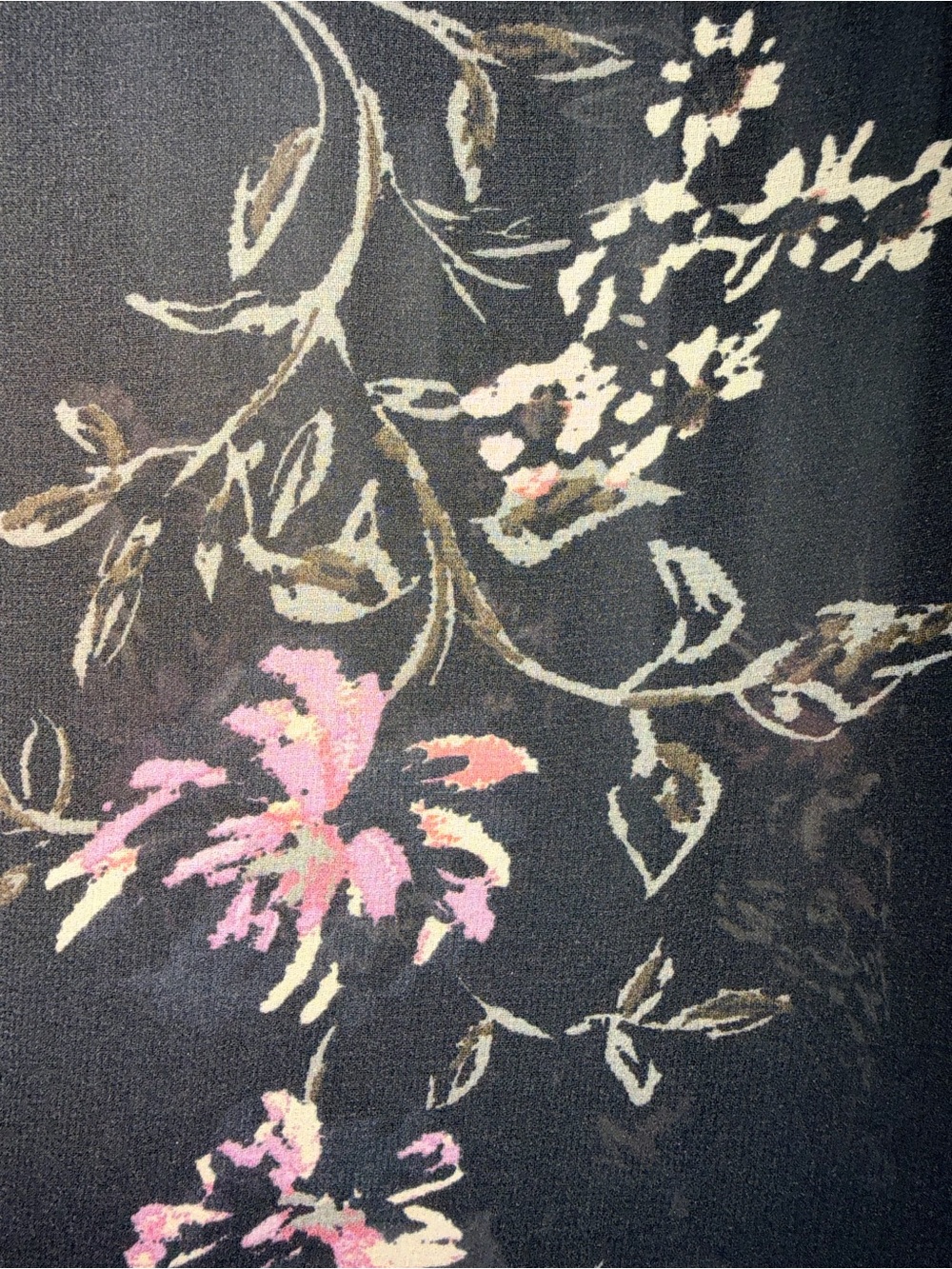 ASTR Black Sheer Floral Ruffle Neck Blouse - Picture 4 of 8